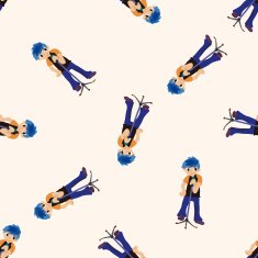 band member singer cartoon seamless pattern background N10