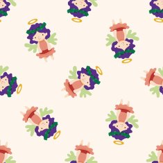 angel cartoon design seamless pattern background