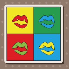 pop art lipstick theme elements N4