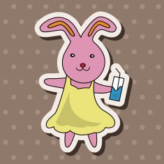 animal rabbit summer cartoon theme elements N11