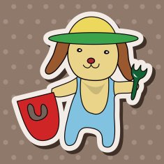 animal dog summer cartoon theme elements N9