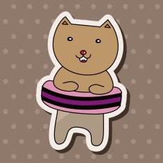 animal cat summer cartoon theme elements N14