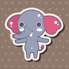 animal elephant cartoon theme elements N22