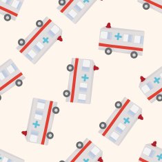 transportation ambulance cartoon seamless pattern background N5