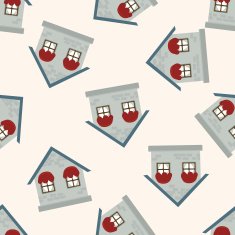 Building house cartoon seamless pattern background N54