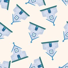 Building house cartoon seamless pattern background N61