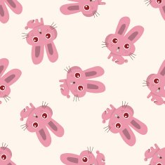 animal rabbit cartoon seamless pattern background N12