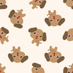 animal dog cartoon seamless pattern background N65