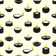 diwali candles with flame icons seamless pattern eps10