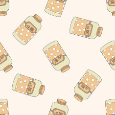 fruit jam cartoon seamless pattern background N8