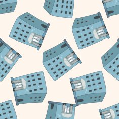 Building design house cartoon seamless pattern background N2