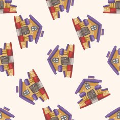 Building design house cartoon seamless pattern background N6