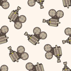 video camera cartoon seamless pattern background N11