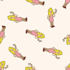people character cartoon seamless pattern background N34
