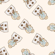 people character cartoon seamless pattern background N37