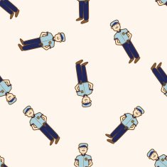 people character cartoon seamless pattern background N40