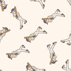 people character cartoon seamless pattern background N42