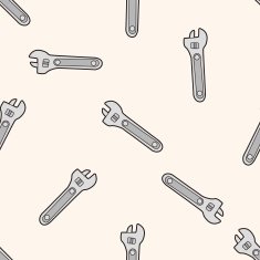 work tool wrench cartoon seamless pattern background N11