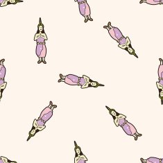 people character cartoon seamless pattern background N44