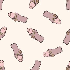 people character cartoon seamless pattern background N45