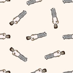 people character cartoon seamless pattern background N49