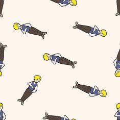 people character cartoon seamless pattern background N51