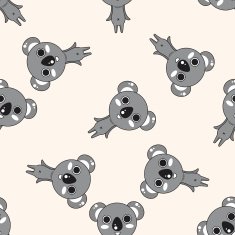 animal koala cartoon seamless pattern background N2