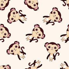 animal monkey cartoon seamless pattern background N6