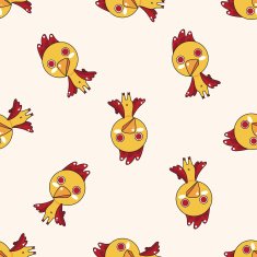 animal cock cartoon seamless pattern background N3