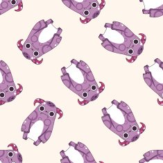monster cartoon vecotr seamless pattern background N8