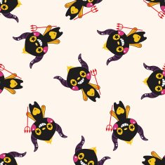 monster cartoon vecotr seamless pattern background N10