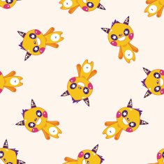 monster cartoon vecotr seamless pattern background N12