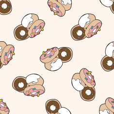 donut cartoon seamless pattern background N3