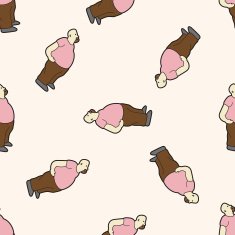fatty cartoon seamless pattern background N9