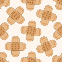 hospital theme medical bandage cartoon seamless pattern background