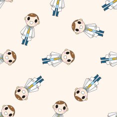 hospital theme doctor cartoon seamless pattern background N3