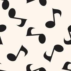 music note cartoon seamless pattern background