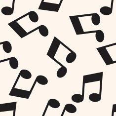 music note cartoon seamless pattern background N2