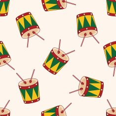 music drum cartoon seamless pattern background N3