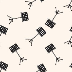 Music stand cartoon seamless pattern background