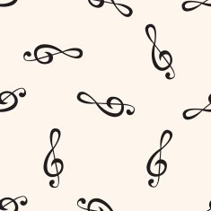 music note cartoon seamless pattern background N6