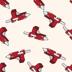 work tool hot melt glue gun cartoon seamless pattern background