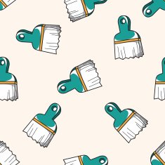 work tool brush cartoon seamless pattern background N2