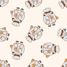 person character cartoon seamless pattern background N4