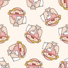 person character cartoon seamless pattern background N5