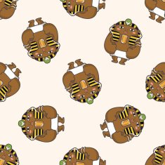 person character cartoon seamless pattern background N6