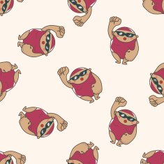 person character cartoon seamless pattern background N7