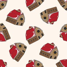 Building house cartoon seamless pattern background N67