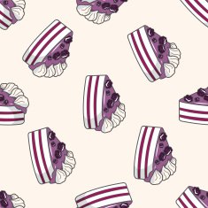 decorating cake icon 10 cartoon seamless pattern background N17