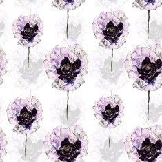 Seamless pattern with flowers Watercolor illustration N16